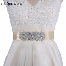 TOPQUEEN DIY S47 ribbon Applique Arrival Diamonds  beauty Crystal handmades Wedding Sash satin Fabric Bride Sash Handmade Belts - Ur World Services