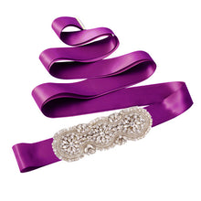 TOPQUEEN DIY S47 ribbon Applique Arrival Diamonds  beauty Crystal handmades Wedding Sash satin Fabric Bride Sash Handmade Belts - Ur World Services