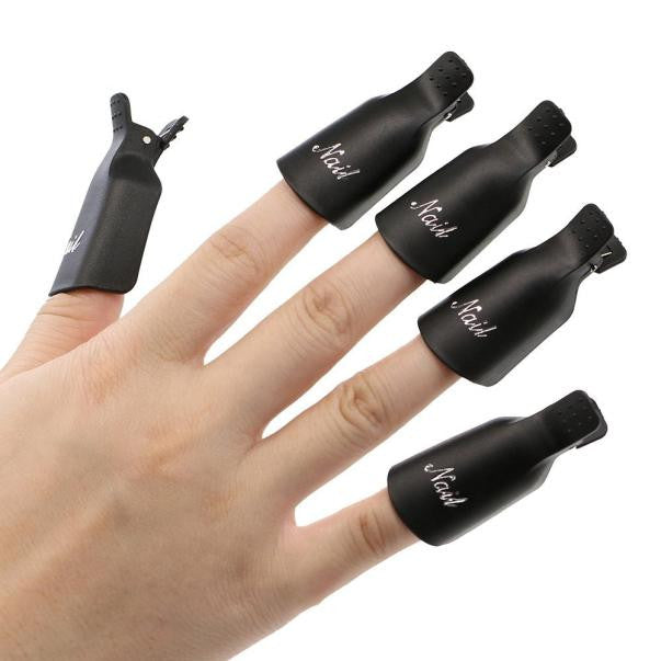 10PC Plastic Nail Art Soak Off Cap Clip UV Gel Polish Remover Wrap Tool - Ur World Services