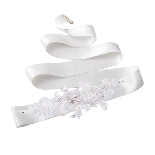 TOPQUEEN S74 Stock Free shipping Arrival embroidered bridal sash belt Fabric Bride Sash Handmade Crystal Wedding Belts - Ur World Services