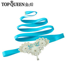 TOPQUEEN S354 Wedding Bridal Belt Sashes High Quality Pearls Handmade Lace fabric flower applique Women Accessory Bride Belt - Ur World Services