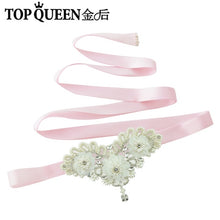 TOPQUEEN S354 Wedding Bridal Belt Sashes High Quality Pearls Handmade Lace fabric flower applique Women Accessory Bride Belt - Ur World Services