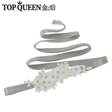 TOPQUEEN S355 Wedding Bridal Belt Sashes High Quality Pearls Handmade Lace Fabric Flower Applique Women Accessory for Party - Ur World Services