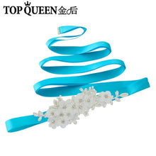 TOPQUEEN S355 Wedding Bridal Belt Sashes High Quality Pearls Handmade Lace Fabric Flower Applique Women Accessory for Party - Ur World Services