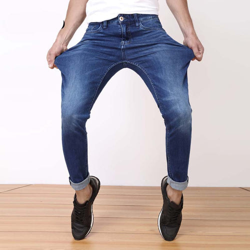 Mens Jeans Regular Fit Elastic Fabric Washed Jean Casual Denim Pants Male - Ur World Services 