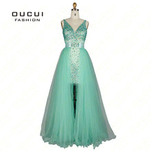 Tulle Fabric Twinset Design Beading hand work High End Quality Long Prom Dress OL102304 - Ur World Services 