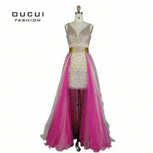 Tulle Fabric Twinset Design Beading hand work High End Quality Long Prom Dress OL102304 - Ur World Services 