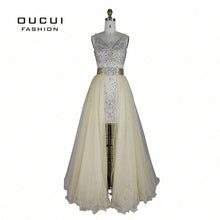 Tulle Fabric Twinset Design Beading hand work High End Quality Long Prom Dress OL102304 - Ur World Services 