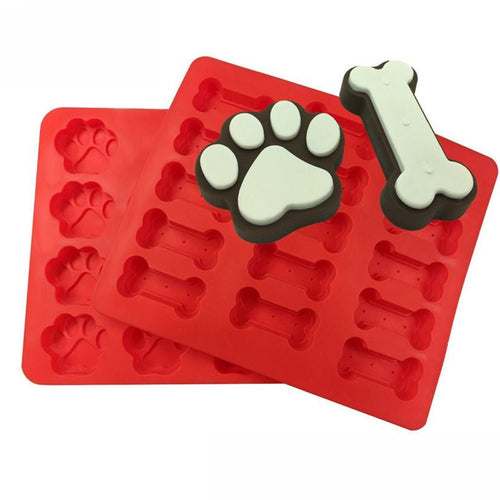 2pcs Food Grade Puppy Pets Dog Paws Bones Silicone Baking Molds Cake Mold Biscuit - Ur World Services 