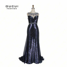 Real Photos Long Elegant Prom Dresses Sequins with Chiffon Fabric withe Tulle Beading Hand Make Long Evening Dress Gown OL102833 - Ur World Services 