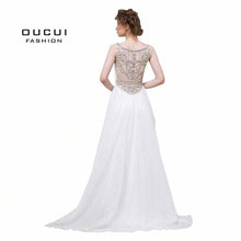 Real Photos Long Elegant Prom Dresses Sequins with Chiffon Fabric withe Tulle Beading Hand Make Long Evening Dress Gown OL102833 - Ur World Services 