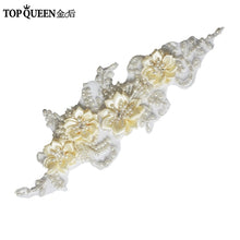 TOPQUEEN S346 Wedding Sash Pretty Crystal Beads Pearl  Embroidered Belt Wedding Belts  with Flower Bridal Sash Fabric Flower - Ur World Services 