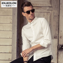 Enjeolon brand camisa masculina Men shirts,Blouse cotton 100%fabric Long Sleeve clothing Base solid Shirt Men Clothes C2022 - Ur World Services 