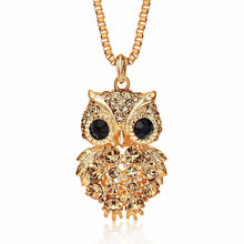 Retro Antique Alloy with Rhinestone Crystal Owl Long Necklace GD - Ur World Services 