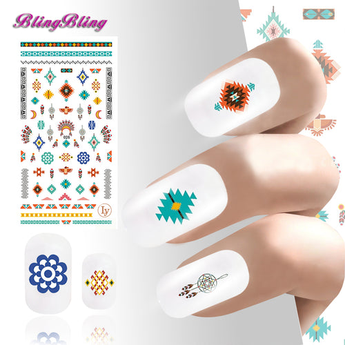 2PCS DIY Flower Drill India Feather Nail Sticker - Ur World Services 