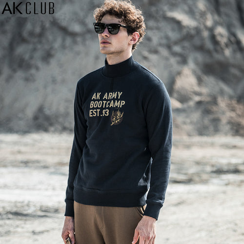 AK CLUB Brand Men Sweatshirt Fleece Terry Brushed Fabric 100% Cotton Sweatshirt Half Turtleneck Pullover Sweatshirt Men 1705061 - Ur World Services 