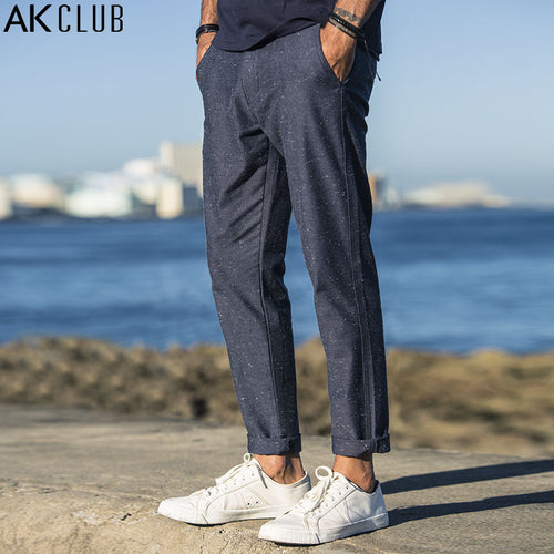 AK CLUB Men Pants Brand Sand Point Fabric Cotton Pants Loose Fit Ankle Tied Jogger Pants Full Length Casual Pants Men 1612059 - Ur World Services 