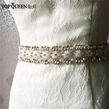 TOPQUEEN Stock S138 2016 New Arrival Fashional Crystal Beaded Wedding Sash satin Fabric Bride Sash Handmade Wedding Belts - Ur World Services 