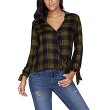 Women Long Sleeve Plaid Print Sweatshirt Pullover Tops Blouse Shirt - Ur World Services 