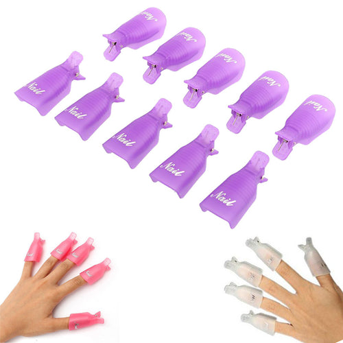 10PC Plastic Nail Art Soak Off Cap Clip UV Gel Polish Remover Wrap Tool - Ur World Services 