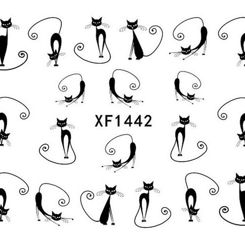 Cat Water Transfer Slide Decal Sticker Nail Art Tips To Decor XF1442 - Ur World Services 