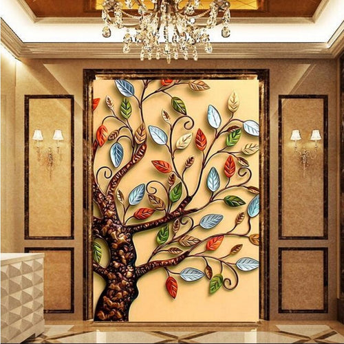 TreeAisle Oil Painting Decorative Background Wallpapers Modern painting - Ur World Services 