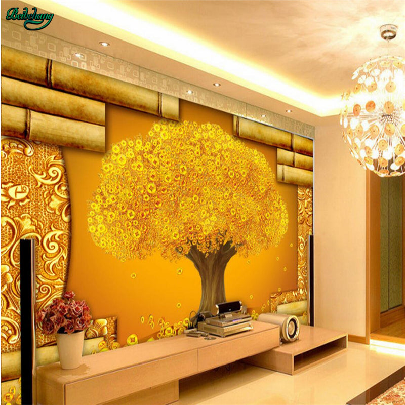 beibehang  Large Custom Wallpapers 3D Stereo Murals Make Money Tree TV TV Background Home Decoration - Ur World Services 