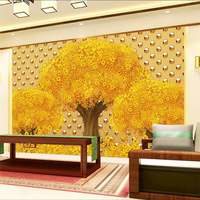 Metal Frescoes Make Money Tree TV Walls photo wallpaper - Ur World Services 