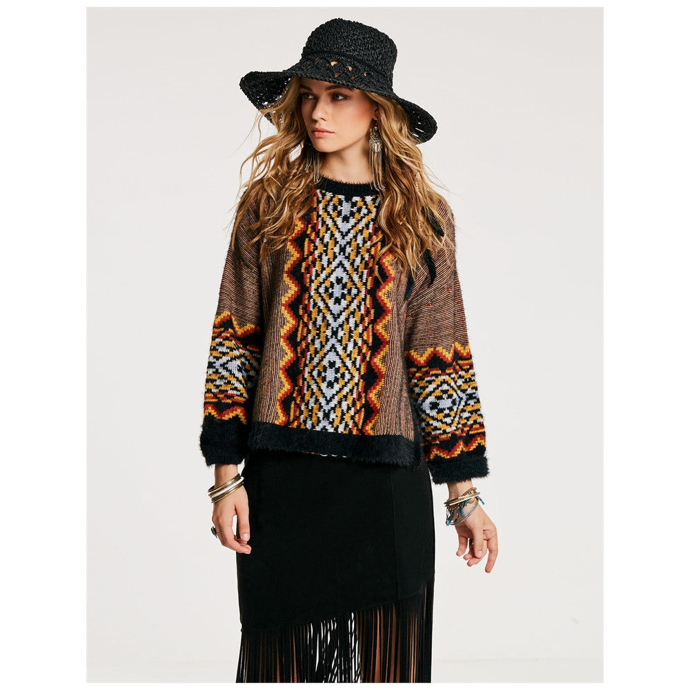 Lantern Sleeve Black Knitted Top - Ur World Services 