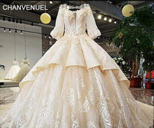 LS65428 wholesale to store and wholesalers square neck long sleeves tulle fabric two layers skirt open back 2018 popular wedding - Ur World Services 