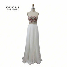 Real Photos Chiffon Fabric Handmade Pleat  High End Strapless Fashion Evening Dress OL101921 - Ur World Services 