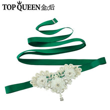 TOPQUEEN S354 Wedding Bridal Belt Sashes High Quality Pearls Handmade Lace fabric flower applique Women Accessory Bride Belt - Ur World Services 