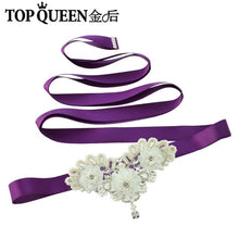 TOPQUEEN S354 Wedding Bridal Belt Sashes High Quality Pearls Handmade Lace fabric flower applique Women Accessory Bride Belt - Ur World Services 