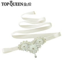 TOPQUEEN S354 Wedding Bridal Belt Sashes High Quality Pearls Handmade Lace fabric flower applique Women Accessory Bride Belt - Ur World Services 