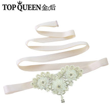 TOPQUEEN S354 Wedding Bridal Belt Sashes High Quality Pearls Handmade Lace fabric flower applique Women Accessory Bride Belt - Ur World Services 