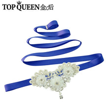 TOPQUEEN S354 Wedding Bridal Belt Sashes High Quality Pearls Handmade Lace fabric flower applique Women Accessory Bride Belt - Ur World Services 