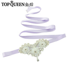 TOPQUEEN S354 Wedding Bridal Belt Sashes High Quality Pearls Handmade Lace fabric flower applique Women Accessory Bride Belt - Ur World Services 