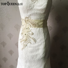 TOPQUEEN S148 Stock 2018 New Arrival Fashion Pearls Beaded Wedding Sash satin Fabric Bride Sash Handmade Wedding Belts - Ur World Services 