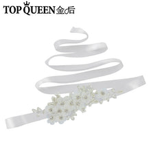 TOPQUEEN S355 Wedding Bridal Belt Sashes High Quality Pearls Handmade Lace Fabric Flower Applique Women Accessory for Party - Ur World Services 