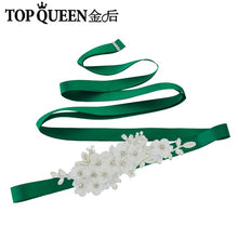 TOPQUEEN S355 Wedding Bridal Belt Sashes High Quality Pearls Handmade Lace Fabric Flower Applique Women Accessory for Party - Ur World Services 