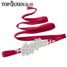 TOPQUEEN S355 Wedding Bridal Belt Sashes High Quality Pearls Handmade Lace Fabric Flower Applique Women Accessory for Party - Ur World Services 