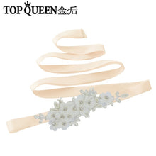 TOPQUEEN S355 Wedding Bridal Belt Sashes High Quality Pearls Handmade Lace Fabric Flower Applique Women Accessory for Party - Ur World Services 