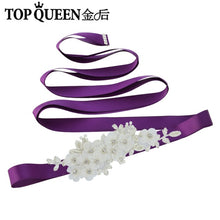 TOPQUEEN S355 Wedding Bridal Belt Sashes High Quality Pearls Handmade Lace Fabric Flower Applique Women Accessory for Party - Ur World Services 