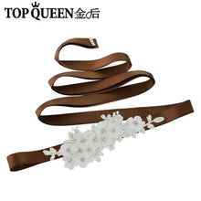 TOPQUEEN S355 Wedding Bridal Belt Sashes High Quality Pearls Handmade Lace Fabric Flower Applique Women Accessory for Party - Ur World Services 