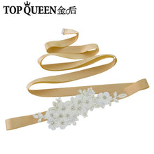 TOPQUEEN S355 Wedding Bridal Belt Sashes High Quality Pearls Handmade Lace Fabric Flower Applique Women Accessory for Party - Ur World Services 