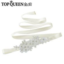 TOPQUEEN S355 Wedding Bridal Belt Sashes High Quality Pearls Handmade Lace Fabric Flower Applique Women Accessory for Party - Ur World Services 