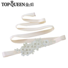 TOPQUEEN S355 Wedding Bridal Belt Sashes High Quality Pearls Handmade Lace Fabric Flower Applique Women Accessory for Party - Ur World Services 