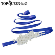 TOPQUEEN S355 Wedding Bridal Belt Sashes High Quality Pearls Handmade Lace Fabric Flower Applique Women Accessory for Party - Ur World Services 