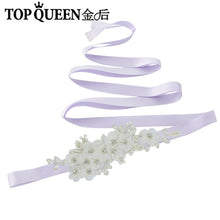 TOPQUEEN S355 Wedding Bridal Belt Sashes High Quality Pearls Handmade Lace Fabric Flower Applique Women Accessory for Party - Ur World Services 