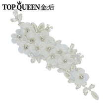 TOPQUEEN S355 Wedding Bridal Belt Sashes High Quality Pearls Handmade Lace Fabric Flower Applique Women Accessory for Party - Ur World Services 